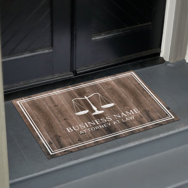 Lawyer Office Attorney at Law Rustic Barn Wood Doormat (Creator Uploaded)