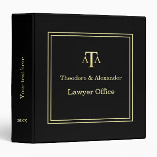 Lawyer office black and gold 3 ring binder