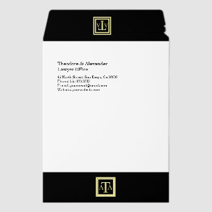 Lawyer Office Black Modern Envelope Mailers