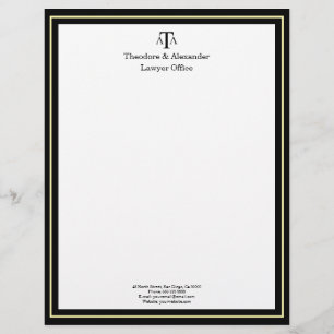 Lawyer Office Black Modern  Letterhead