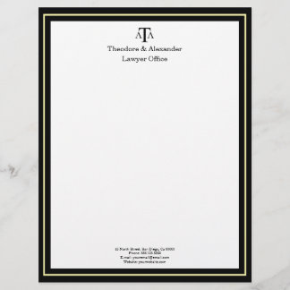Lawyer Office Black Modern Letterhead