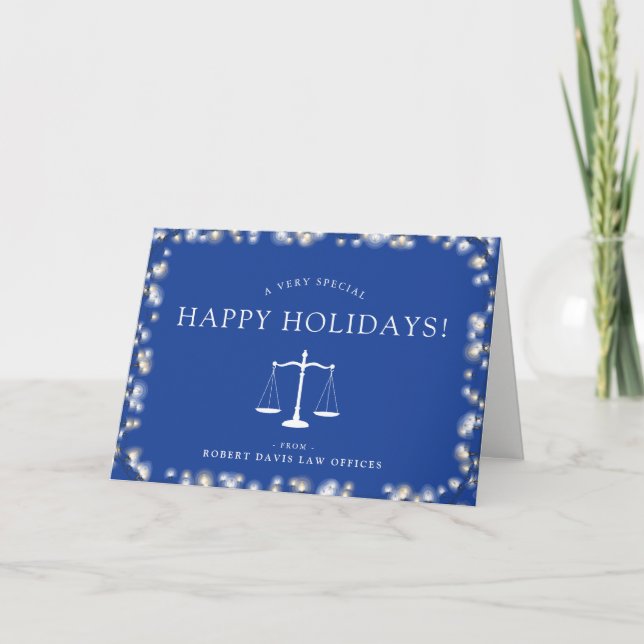 Lawyer Office Custom Happy Holidays Holiday Card (Front)