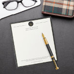 Lawyer office elegant professional personalized notepad<br><div class="desc">Luxury attorney at law office simple elegant notepad template with a faux gold scales of justice and laurels logo and custom script on an off white background with a solid black faux leather looking (PRINTED) frame. Personalize it with your information! Suitable for legal, notary, lawyer, attorney, advocate, legal advisers, any...</div>