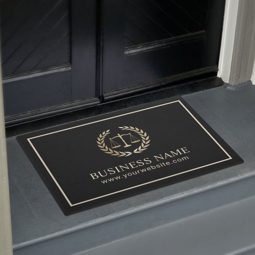 Lawyer Office Modern Black  Gold Doormat