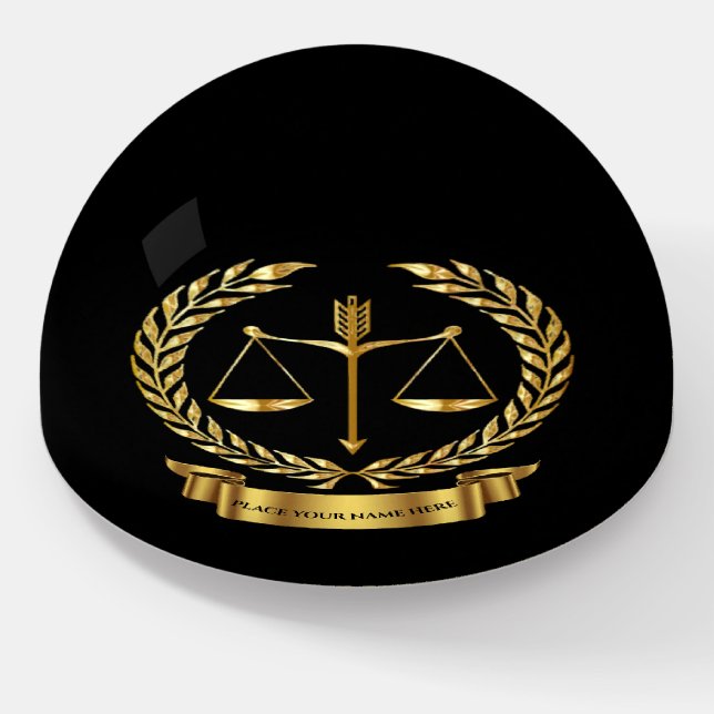 Lawyer Personalized  Justice Gift Paperweight (Angled)