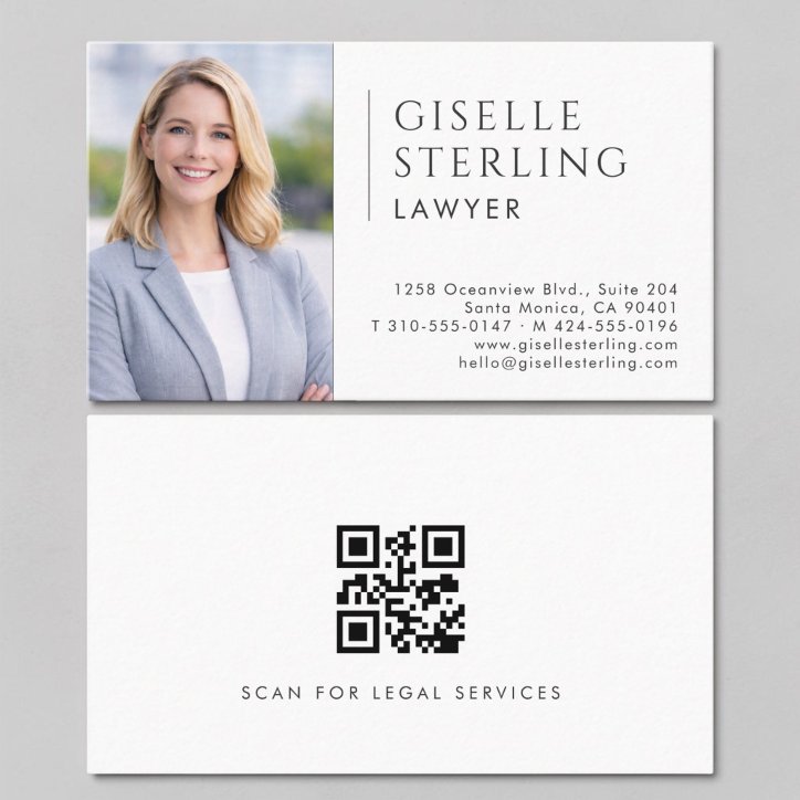 Lawyer Photo QR Code Business Card