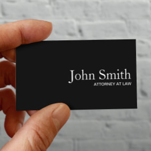 Lawyer Plain Black QR Code Attorney Business Card