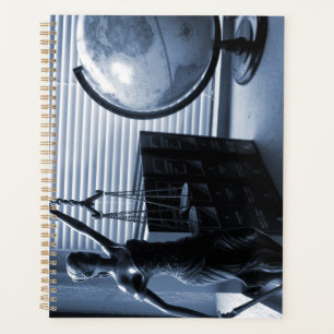 Lawyer Planner Law Scales Blue Books Globe