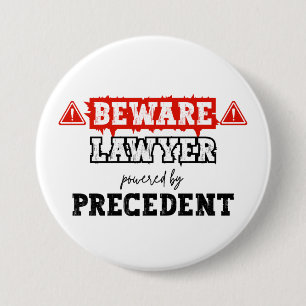 Lawyer Powered By Precedent   Funny Attorney Button