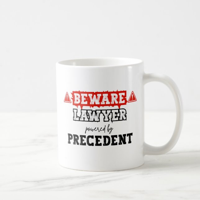 Lawyer Powered By Precedent | Funny Attorney Coffee Mug (Right)