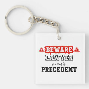 Lawyer Powered By Precedent   Funny Attorney Keychain