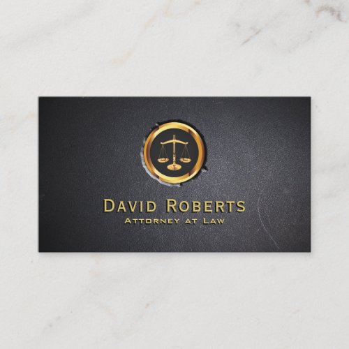 Lawyer Professional Gold Scale Logo Black Business Card