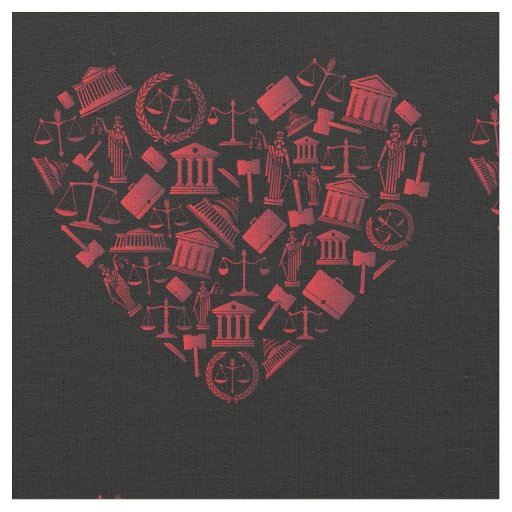 Lawyer Red Heart - Love Law Grunge Art Fabric