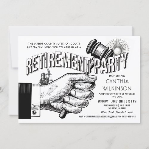 Lawyer Retirement Invitation _ Party Vintage Retro