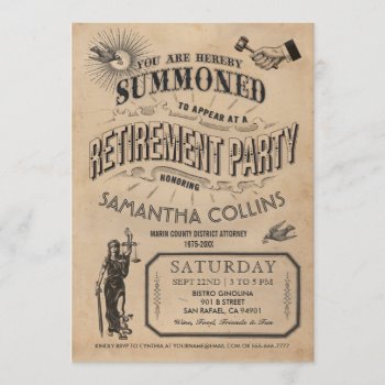 Lawyer Retirement Invitation - Party Vintage Retro by Anything_Goes at Zazzle