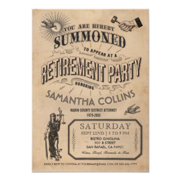 Lawyer Retirement Invitation - Party Vintage Retro Lawyer Retirement Invitation - Party Vintage Retro