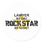 Lawyer Rock Star by Night Classic Round Sticker