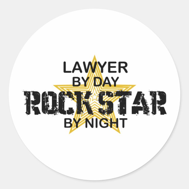 Lawyer Rock Star by Night Classic Round Sticker (Front)