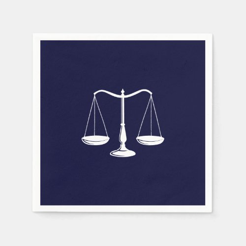 Lawyer Scale of Justice Elegant Navy Blue  Napkins