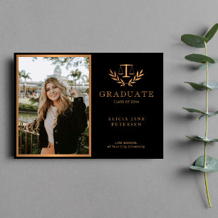 Lawyer scale of justice gold black 2024 graduation announcement