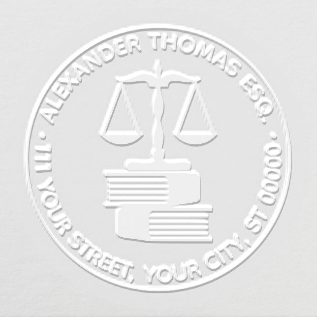 Lawyer Scales of Justice #2 Law Books Name Address Embosser (Design)