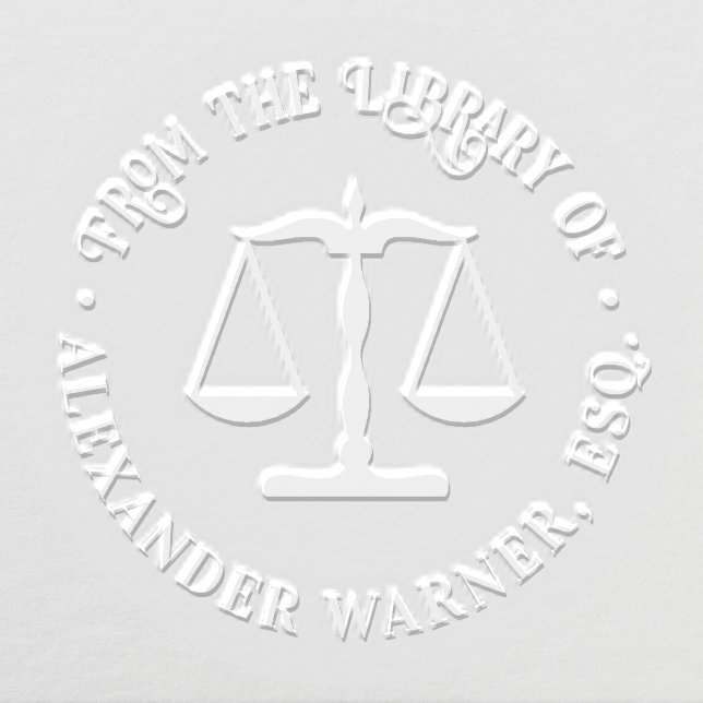 Lawyer Scales of Justice #2 Law Legal Library Book Embosser (Design)