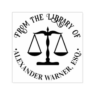 Lawyer Scales of Justice #2 Law Legal Library Book Self-inking Stamp