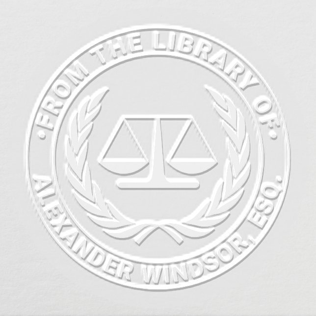 Lawyer Scales of Justice #4 Law Legal Library Book Embosser (Design)