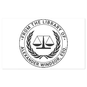 Lawyer Scales of Justice #4 Law Legal Library Book Self-inking Stamp