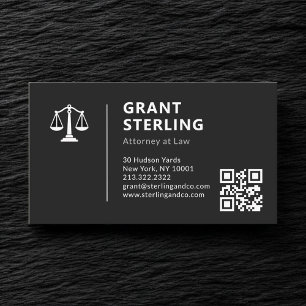 Lawyer Scales of Justice Attorney at Law QR Code  Business Card