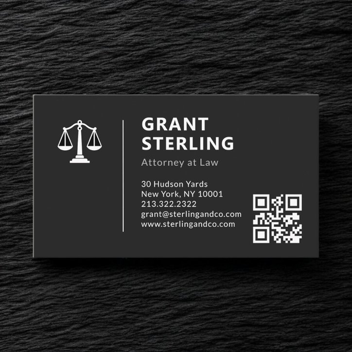 Lawyer Scales Of Justice Attorney At Law QR Code Business Card