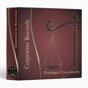 Lawyer   Scales of Justice   Attorney - Maroon 3 Ring Binder