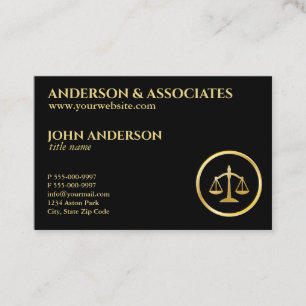 Lawyer Scales of Justice Business Card