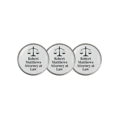 Lawyer Scales of Justice Custom Law Office Golf Ball Marker
