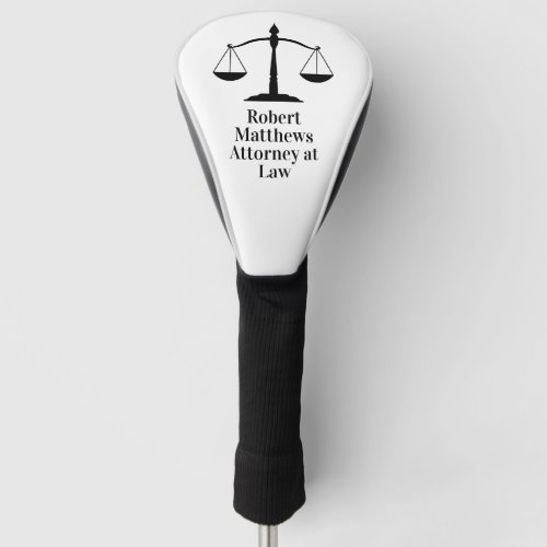 Lawyer Scales of Justice Custom Law Office Golf Head Cover