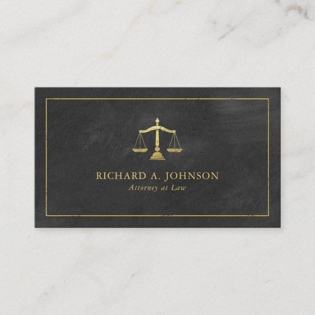 Lawyer Scales of Justice Gold (effect) Appointment Card (Front)