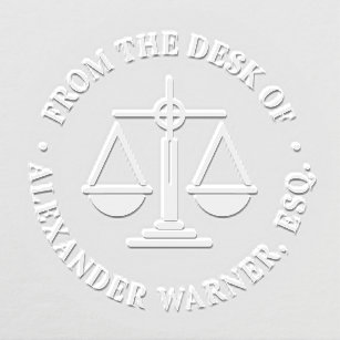 Lawyer Scales of Justice Law Legal “Desk of” Embosser
