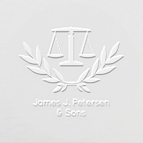 Lawyer scales of justice office name personalized embosser