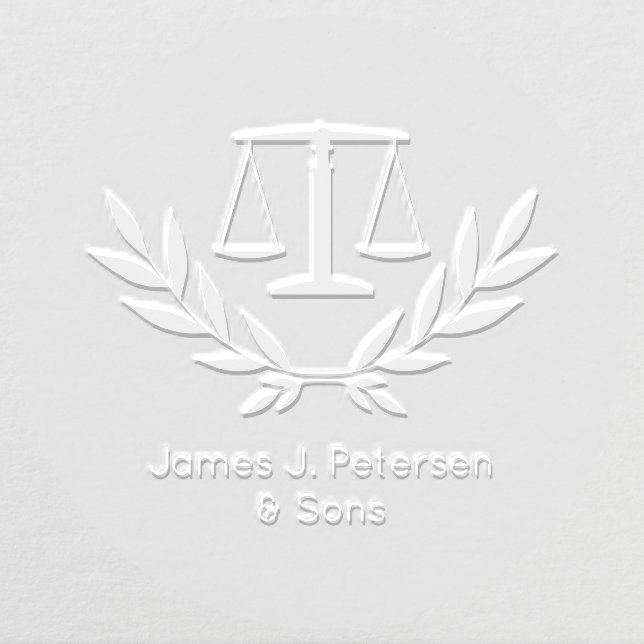 Lawyer scales of justice office name personalized embosser (Design)