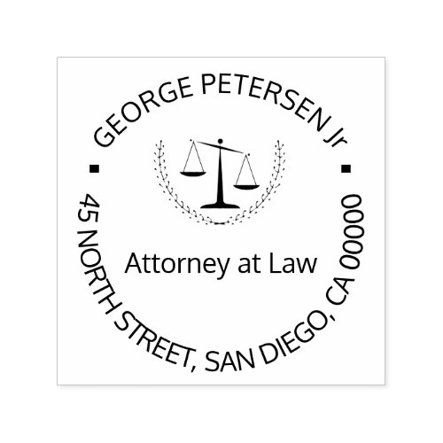 Lawyer scales of justice or your logo elegant self_inking stamp