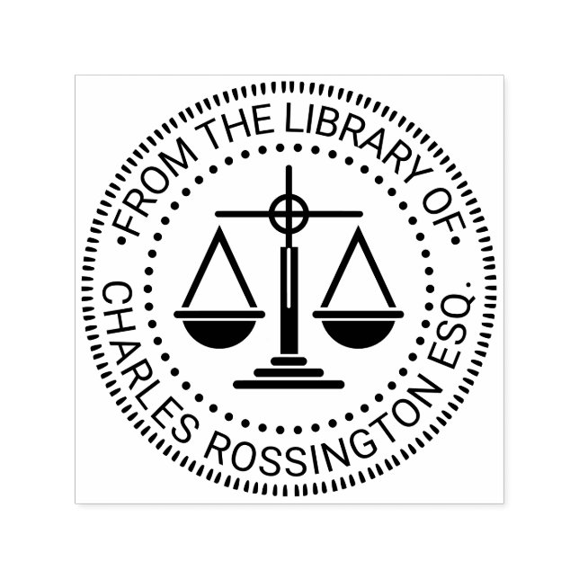 Lawyer Scales of Justice Seal #2 Library Book Name Self-inking Stamp (Design)