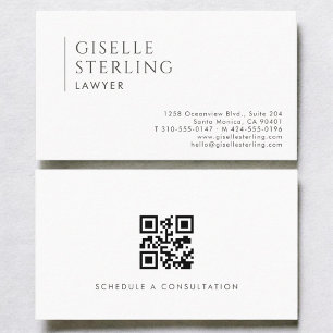Lawyer Simple Modern Professional QR Code Business Card