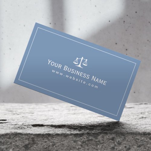 Simple Plain Blue Law Office Business card