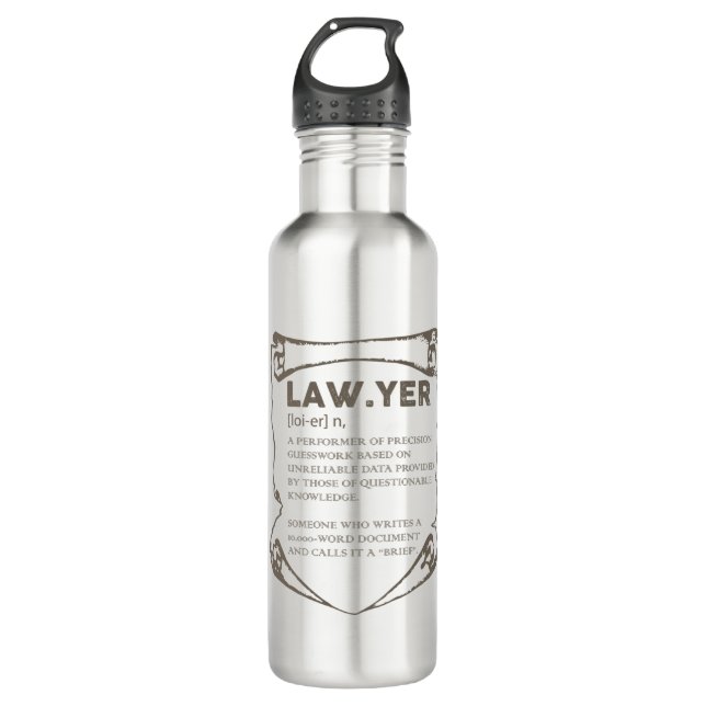 Lawyer Stainless Steel Water Bottle (Front)