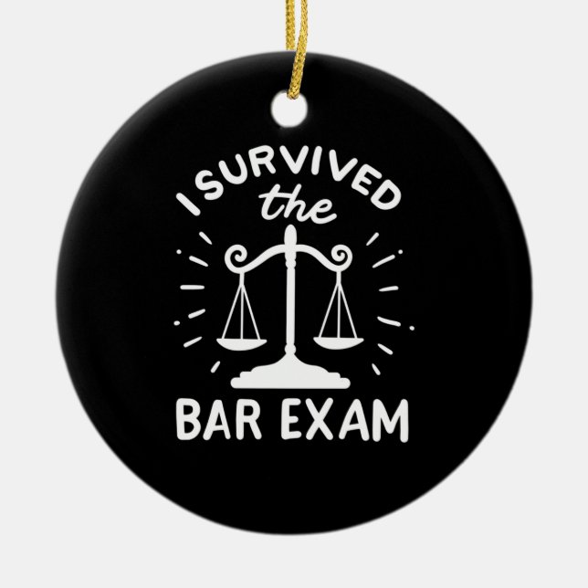 Lawyer Survived The Bar Exam Ceramic Ornament (Front)