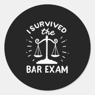 Lawyer Survived The Bar Exam Classic Round Sticker
