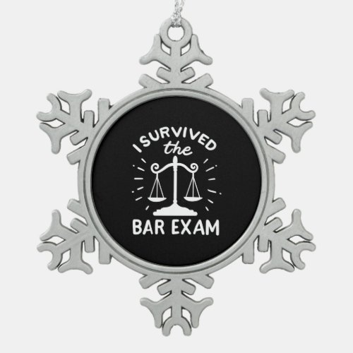 Lawyer Survived The Bar Exam Snowflake Pewter Christmas Ornament