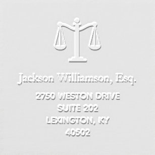 Lawyer Symbol Scales of Justice Custom Address Embosser