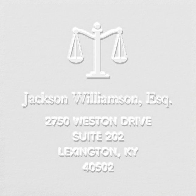 Lawyer Symbol Scales of Justice Custom Address Embosser (Design)