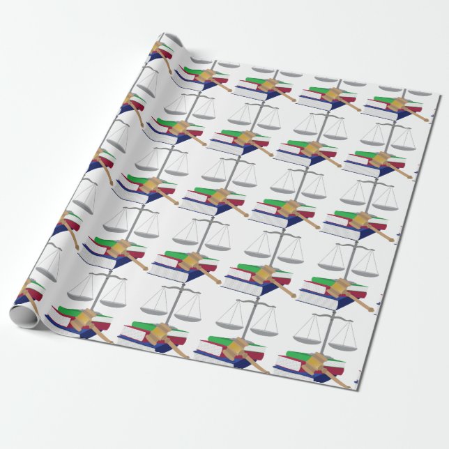 Lawyer Symbols Wrapping Paper (Unrolled)